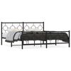vidaXL Metal Bed Frame without Mattress with Footboard Black 180x200cm