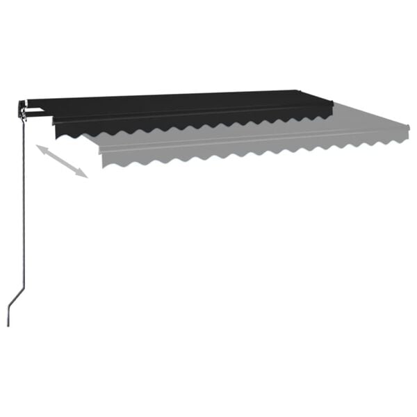 vidaXL Manual Retractable Awning 400x350 cm Anthracite