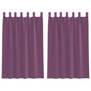 vidaXL Voile Curtains with Loops 2 pcs Purple 140x175 cm
