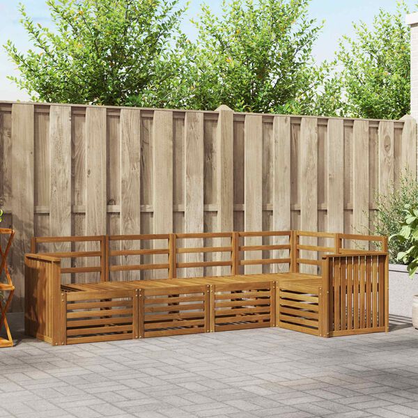 vidaXL Sofa Sets 5 pcs Natural Solid Acacia Wood