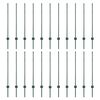 vidaXL Embedded Fence Post 22 pcs Green 140 cm Powder-Coated Steel