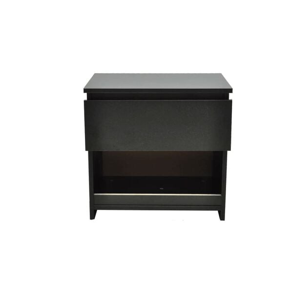 vidaXL Nightstand with One-Drawer Black 2 pcs