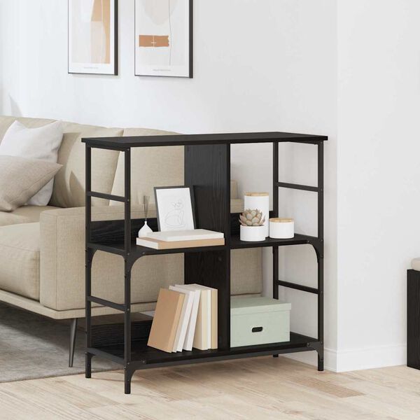 vidaXL Bookshelf Black oak Engineered wood