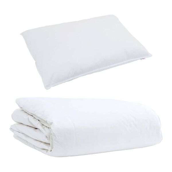 vidaXL Summer Duvet with Pillow 2 pcs White Down Feather