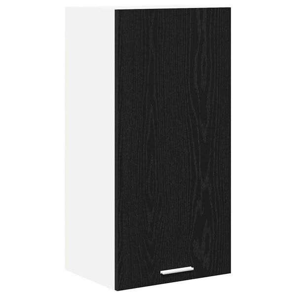 vidaXL Hanging Cabinet Riga Black Oak and White 40 x 31 x 80 cm