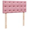 vidaXL Box Spring Bed with Mattress Pink 100x200 cm Velvet