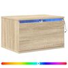 vidaXL Wall-mounted Bedside Cabinet with LED Lights Sonoma Oak