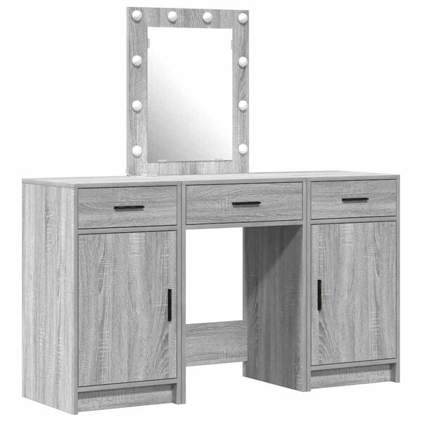 vidaXL Dressing Table with Door Grey 50 x 41 x 135 cm Engineered Wood