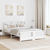 vidaXL Bed Frame with Headboard White 160 x 200 cm Engineered Wood