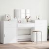 vidaXL 4 Piece Dressing Table Set White Engineered Wood