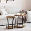 vidaXL Side Table Set with Shelf 2 pcs Old Wood and Black