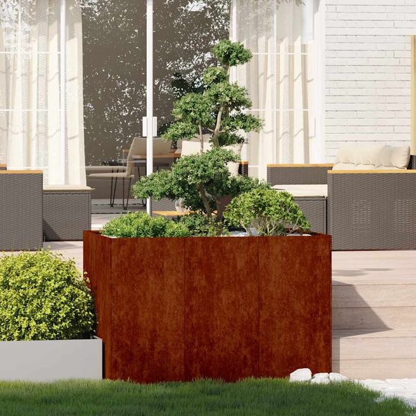 vidaXL Planter Rusty 120x80x80 cm Weathering Steel
