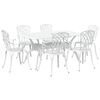 vidaXL Garden Dining Set 7 pcs White Aluminium