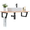 vidaXL Basin Shelf Wall Mounted Steel and Solid Wood Beech