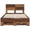 vidaXL Bed Frame with Headboard Old Wood 120 x 190 cm Engineered Wood