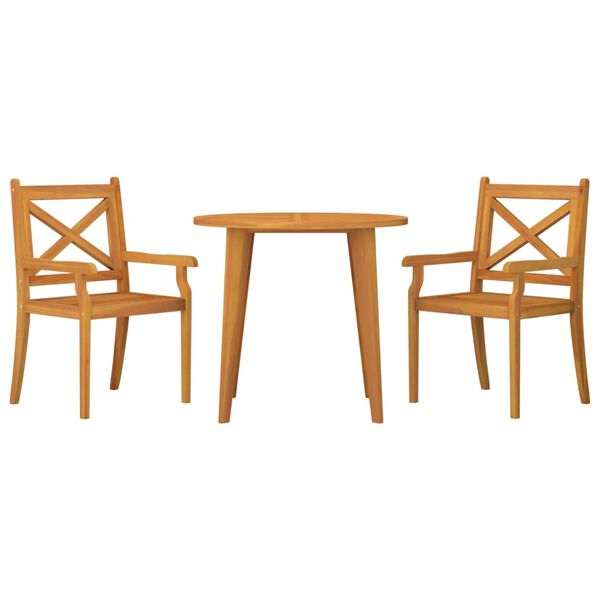 vidaXL 3 Piece Garden Dining Set Solid Wood Acacia