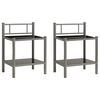vidaXL Bedside Cabinets 2 pcs Grey and Black Metal and Glass