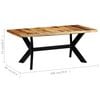 vidaXL Dining Table 180x90x75 cm Solid Acacia Wood
