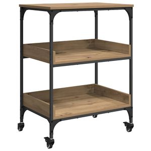 vidaXL Kitchen Trolley Artisan Oak 60 x 41 x 80.5 cm Engineered Wood