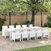 vidaXL Garden Dining Set 11 pcs White Poly rattan and Steel