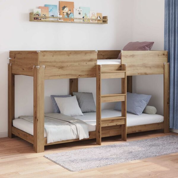 vidaXL Bunk Bed for Kids Artisan Oak 90 x 200 cm Engineered Wood