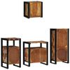 vidaXL Bathroom Furniture Set with Shelf 4 pcs Brown Solid Mango Wood
