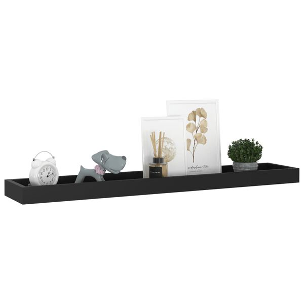 vidaXL Loggia Wall Shelves 2 pcs Black 80x15x4 cm MDF