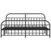 vidaXL Metal Bed Frame without Mattress with Footboard Black 200x200cm