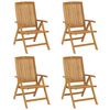 vidaXL Reclining Garden Chairs 4 pcs Solid Wood Teak