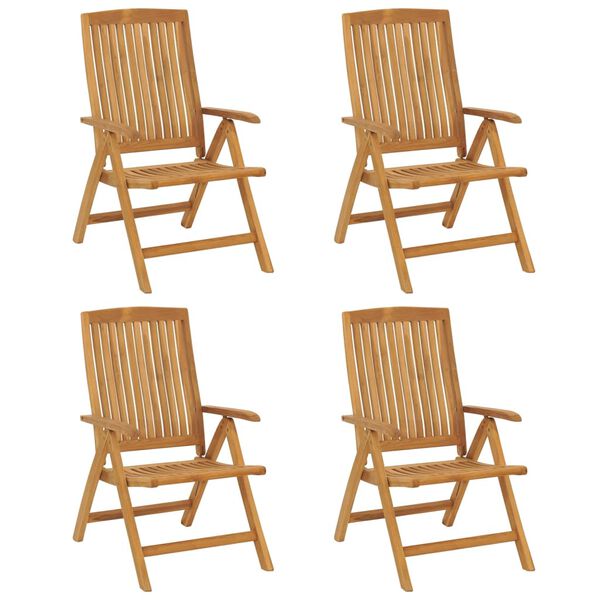 vidaXL Reclining Garden Chairs 4 pcs Solid Wood Teak