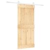 vidaXL Sliding Door with Hardware Set 90x210 cm Solid Wood Pine