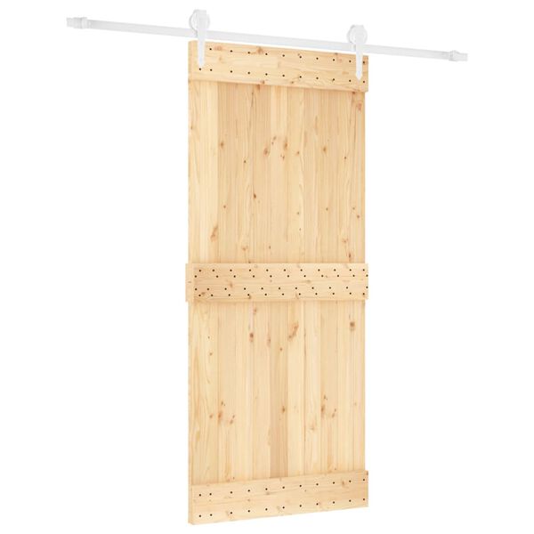 vidaXL Sliding Door with Hardware Set 90x210 cm Solid Wood Pine