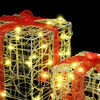 vidaXL Gift Box with 60 LEDs 3 pcs Warm white 20 x 20 x 20 cm Acrylic