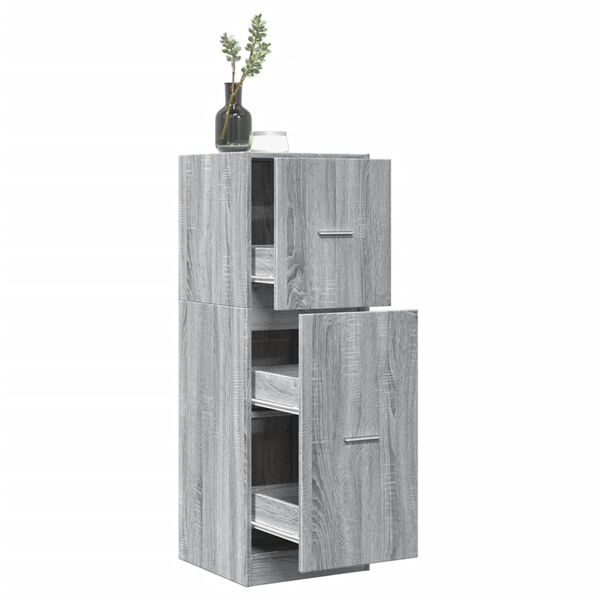 vidaXL Apothecary Cabinet Grey Sonoma 40x41x118 cm Engineered Wood
