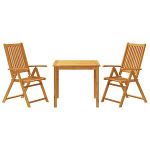 vidaXL 3 Piece Garden Dining Set 85x85x74 cm Solid Wood Acacia