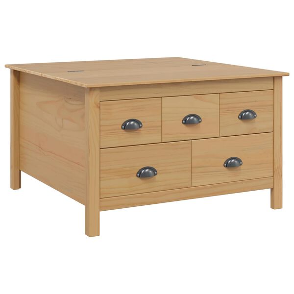 vidaXL Coffee Table Honey Brown 79.5 x 79.5 x 49 cm Solid Pine Wood