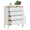 vidaXL Chest of Drawers FLORO White Solid Wood Pine