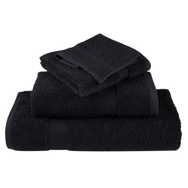 vidaXL Premium Hand Towels SOLUND 10 pcs Black 50x100 cm 600 gsm