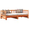 vidaXL Pull-out Day Bed Wax Brown 203.5 x 164 x 66 cm Solid Pine Wood