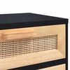 vidaXL Bedside Cabinets 2 pcs Black Solid Wood Pine and Natural Rattan