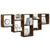 vidaXL Wall Shelf Smoked Oak 159x18x66 cm Engineered Wood