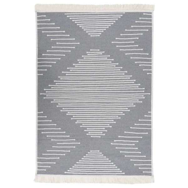 vidaXL Rug Dark Grey 160x230 cm Cotton