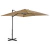 vidaXL Garden Parasol with Portable Base Taupe