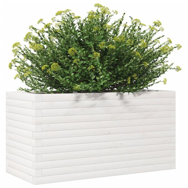vidaXL Garden Planter White 90x40x45.5 cm Solid Wood Pine