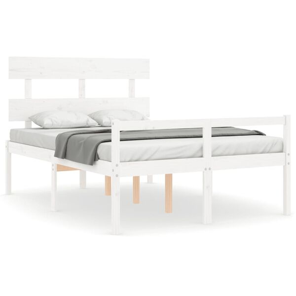 vidaXL Senior Bed without Mattress White Small Double Solid Wood