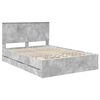 vidaXL Bed Frame with Drawer Concrete Grey 140 x 200 cm Engineer Wood