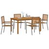 vidaXL Garden Dining Set 5 pcs Grey Poly rattan
