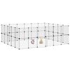vidaXL 44-Panel Pet Cage with Door Black 35x35 cm Steel