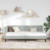 vidaXL Corner Bed Frame Light Grey 100 cm x 200 cm Velvet