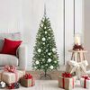 vidaXL Artificial Christmas Tree with 150 LEDs Green 120 cm PE and PVC